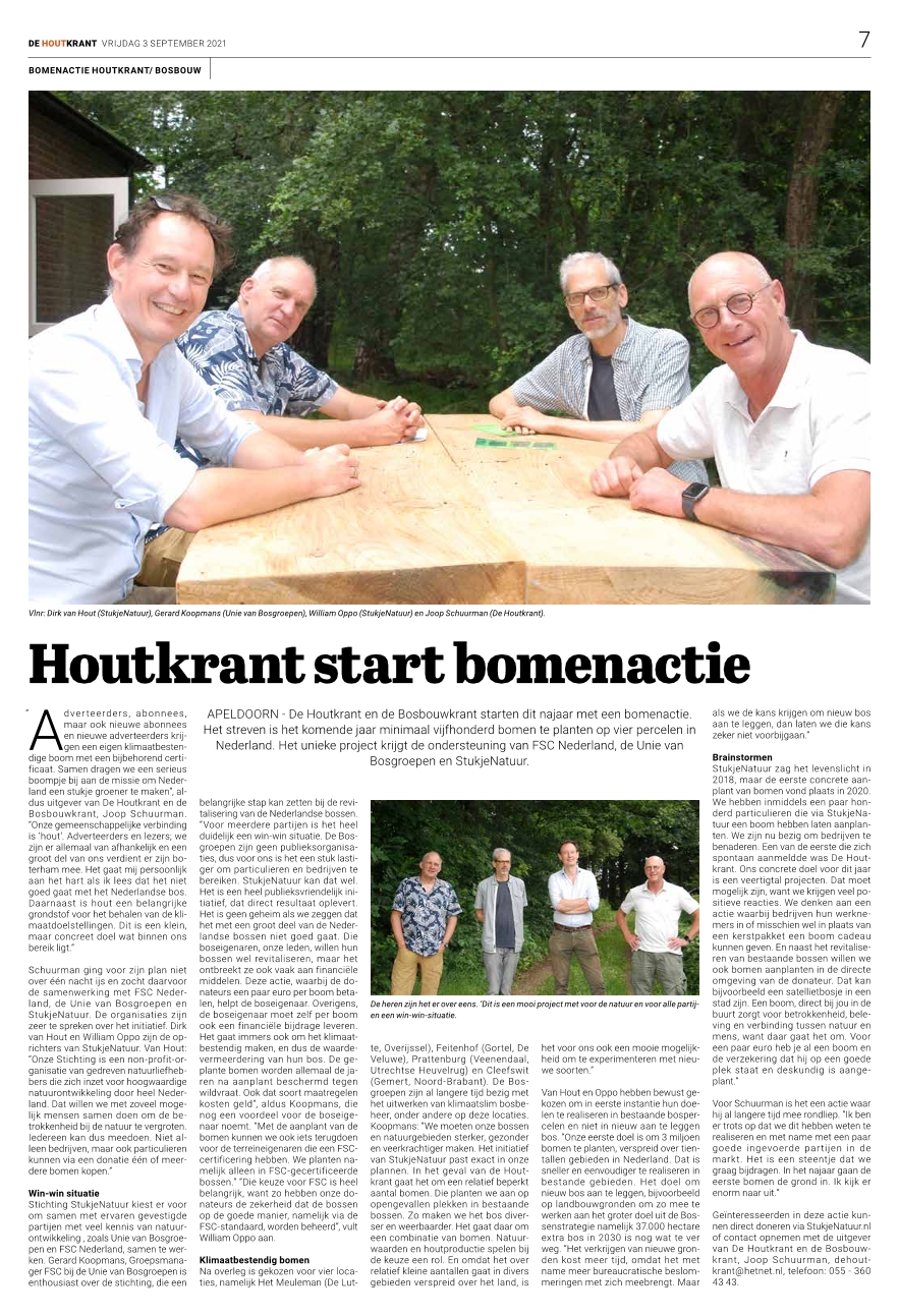 werkgelegenheid inhoudsopgave vervolgens Tijdschriften de Houtkrant en de Bosbouw belonen met bomen - Help mee de  natuur in Nederland mooier en sterker maken.
